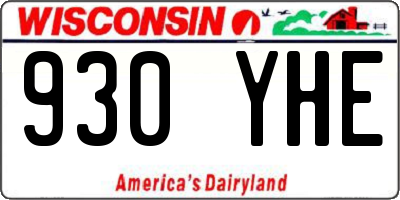 WI license plate 930YHE