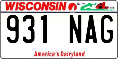 WI license plate 931NAG