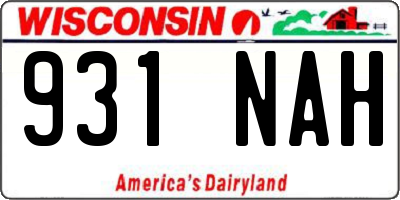 WI license plate 931NAH