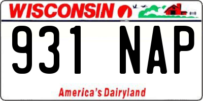 WI license plate 931NAP
