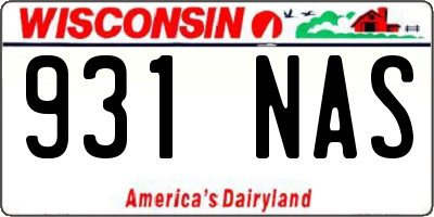 WI license plate 931NAS