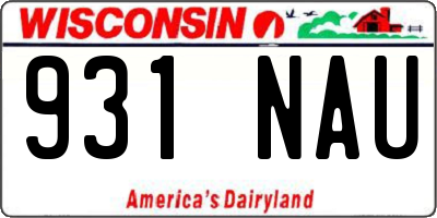 WI license plate 931NAU