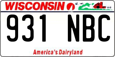 WI license plate 931NBC