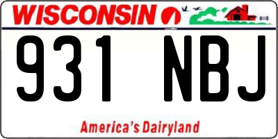 WI license plate 931NBJ