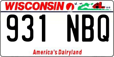 WI license plate 931NBQ