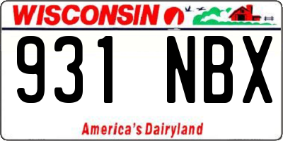 WI license plate 931NBX