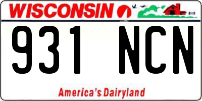 WI license plate 931NCN