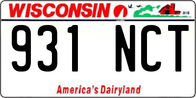 WI license plate 931NCT