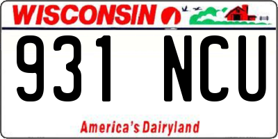 WI license plate 931NCU