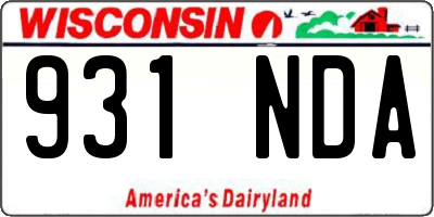WI license plate 931NDA