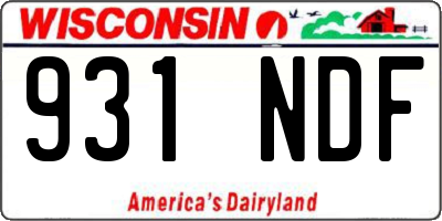 WI license plate 931NDF