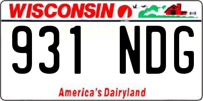 WI license plate 931NDG