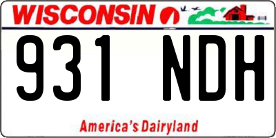 WI license plate 931NDH