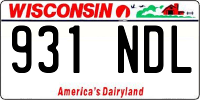 WI license plate 931NDL