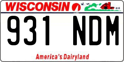 WI license plate 931NDM