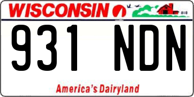 WI license plate 931NDN