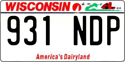 WI license plate 931NDP