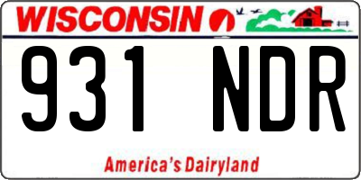 WI license plate 931NDR