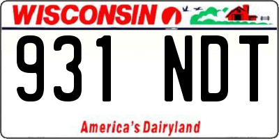WI license plate 931NDT