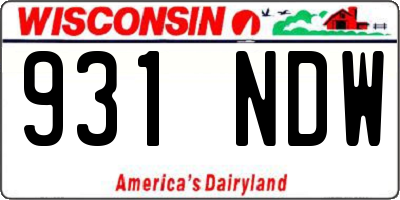 WI license plate 931NDW