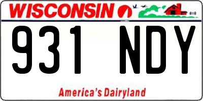 WI license plate 931NDY