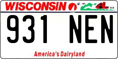 WI license plate 931NEN