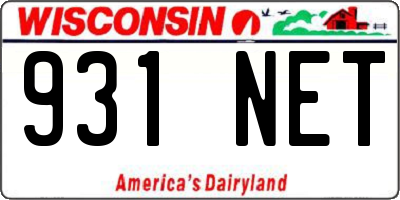 WI license plate 931NET