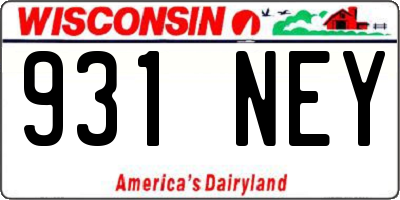 WI license plate 931NEY