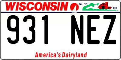 WI license plate 931NEZ