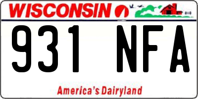 WI license plate 931NFA