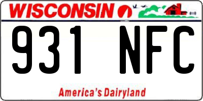 WI license plate 931NFC