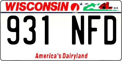 WI license plate 931NFD