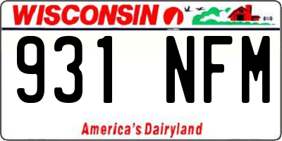WI license plate 931NFM