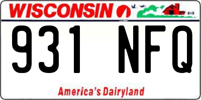WI license plate 931NFQ
