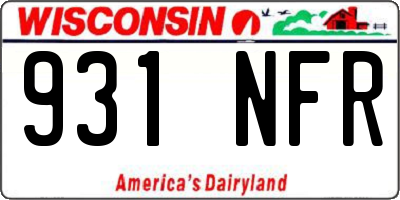 WI license plate 931NFR