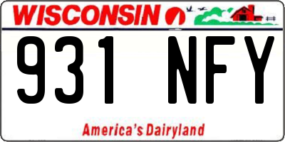 WI license plate 931NFY