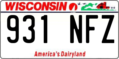 WI license plate 931NFZ