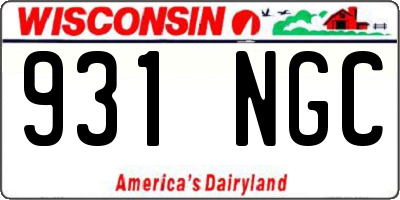 WI license plate 931NGC