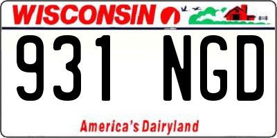WI license plate 931NGD