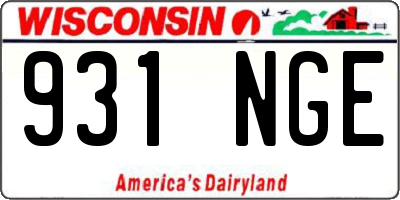 WI license plate 931NGE