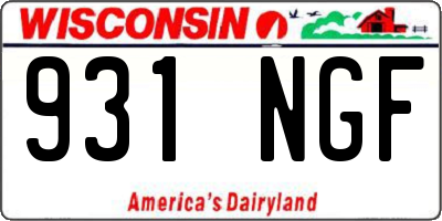 WI license plate 931NGF