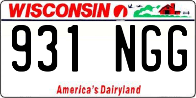 WI license plate 931NGG