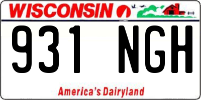 WI license plate 931NGH