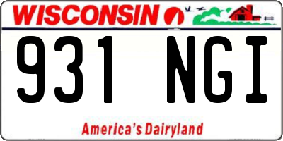 WI license plate 931NGI