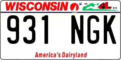 WI license plate 931NGK