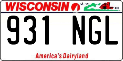 WI license plate 931NGL