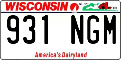 WI license plate 931NGM
