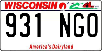 WI license plate 931NGO
