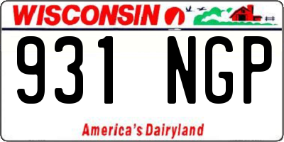 WI license plate 931NGP