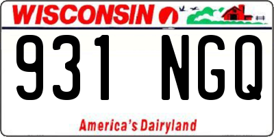 WI license plate 931NGQ